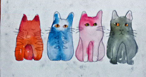 watercolor cat