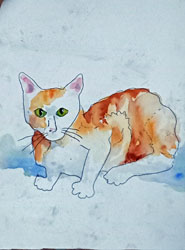 watercolor cat